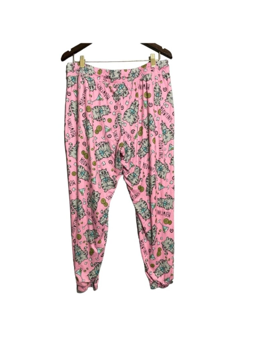 Briefly Stated Cat Lady Pajama Pants Women XL 16/18 Cocktail Drink Casual Lounge - Picture 2 of 12
